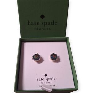 Kate Spade New York Bright Ideas Stud Earrings Mystic Topaz CZ NIB New in Box